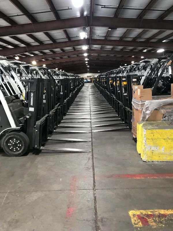 forklifts lined up