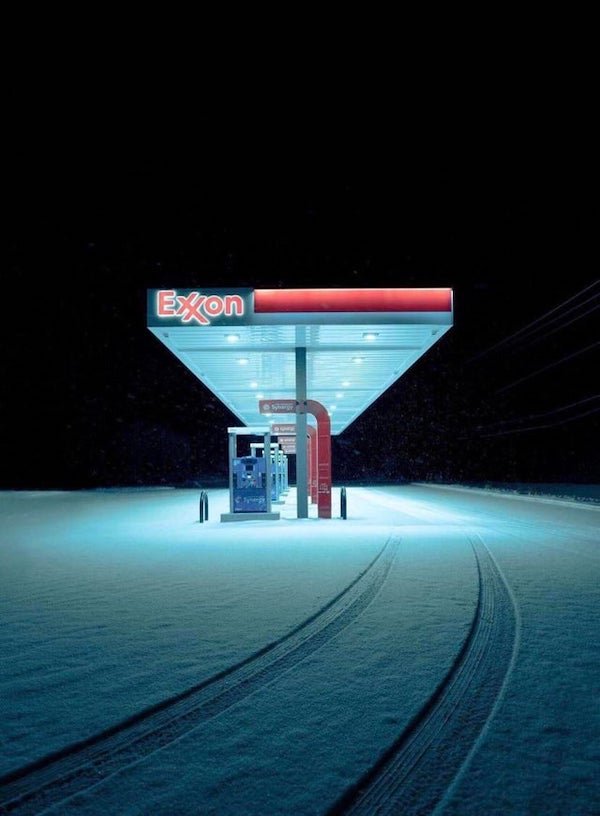 lonely gas station - Exon