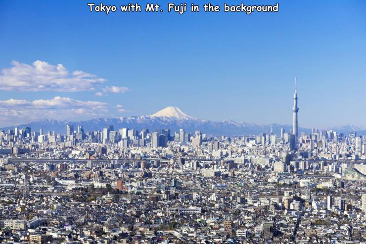 view of fuji from tokyo - Tokyo with Mt. Fuji in the background