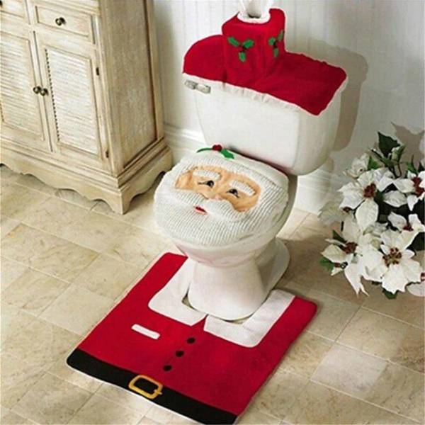 funny random pics - christmas bathroom decor
