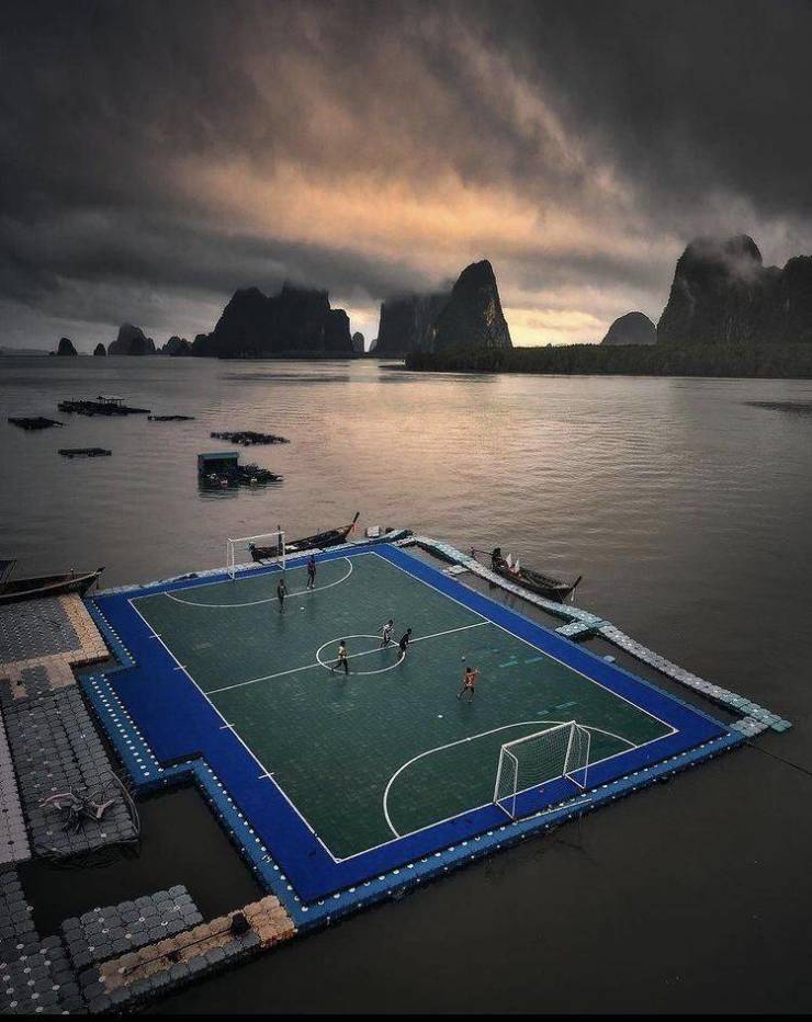 floating soccer field thailand