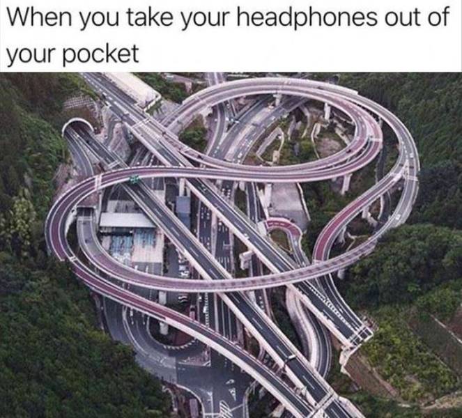 road that looks like roller coaster - When you take your headphones out of your pocket W