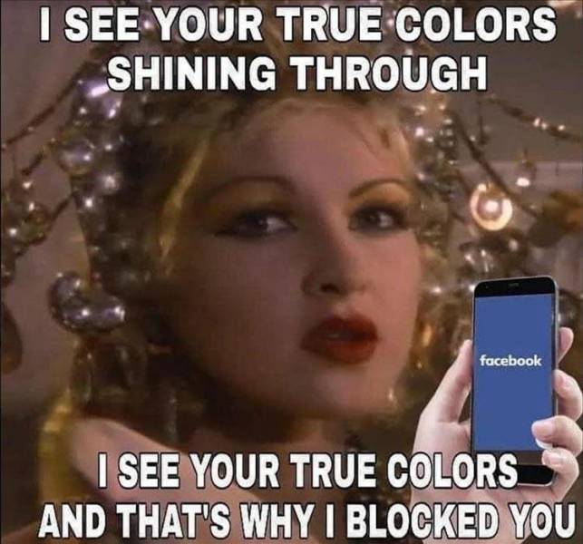 see your true colors meme - I See Your True Colors Shining Through facebook I See Your True Colors And That'S Why I Blocked You