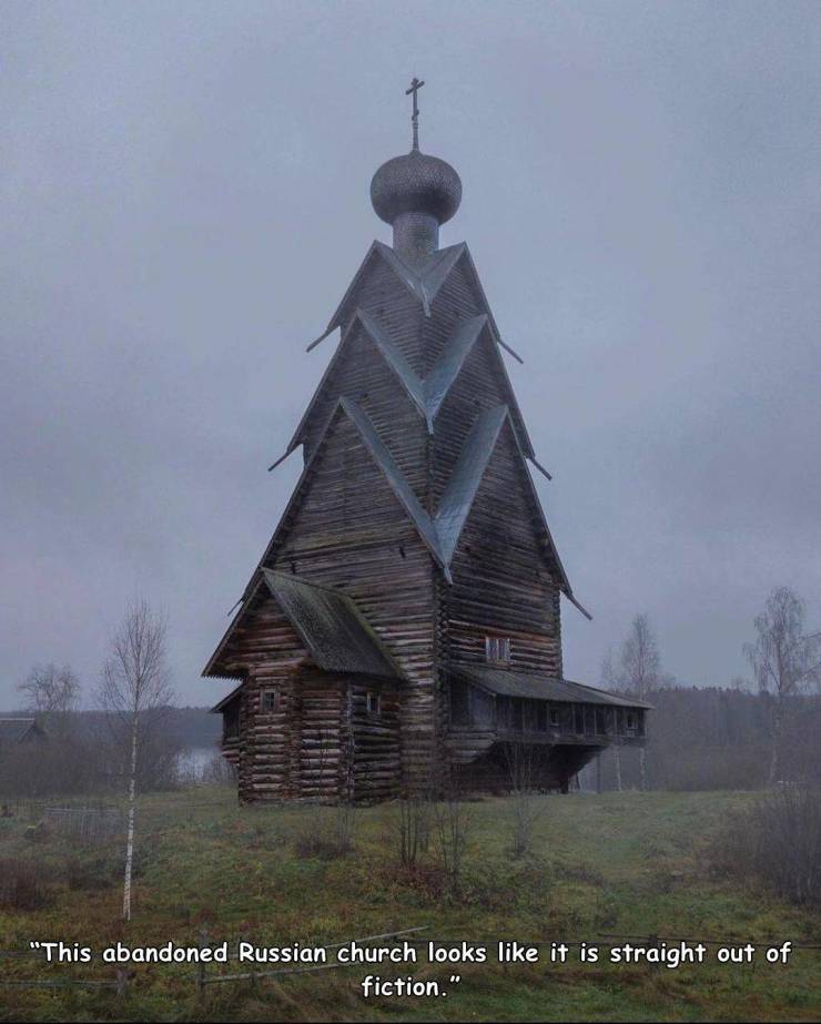 spire - "This abandoned Russian church looks it is straight out of fiction."