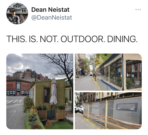architecture - Dean Neistat This. Is. Not. Outdoor. Dining. Ooo