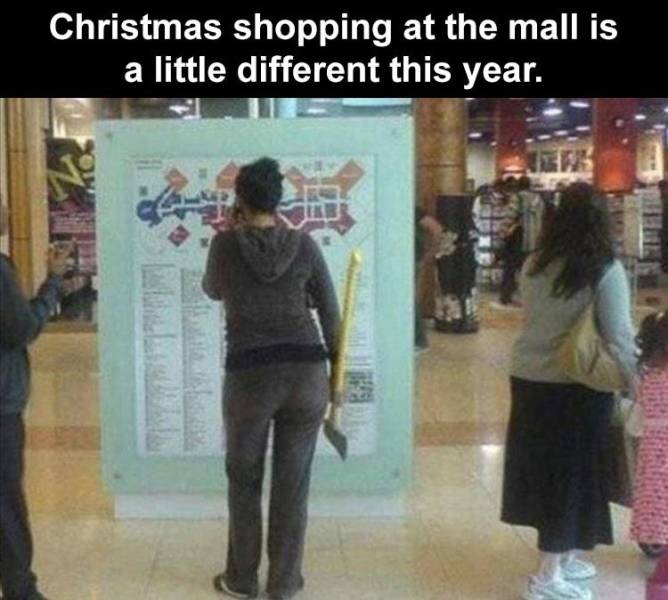 fun - Christmas shopping at the mall is a little different this year.