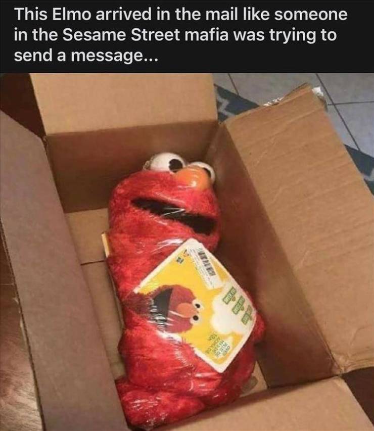 sesame street elmo memes - This Elmo arrived in the mail someone in the Sesame Street mafia was trying to send a message... Utmen 25