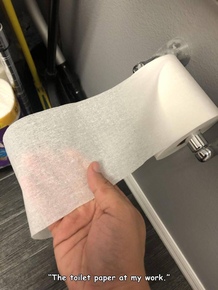 funny photos - material - "The toilet paper at my work."