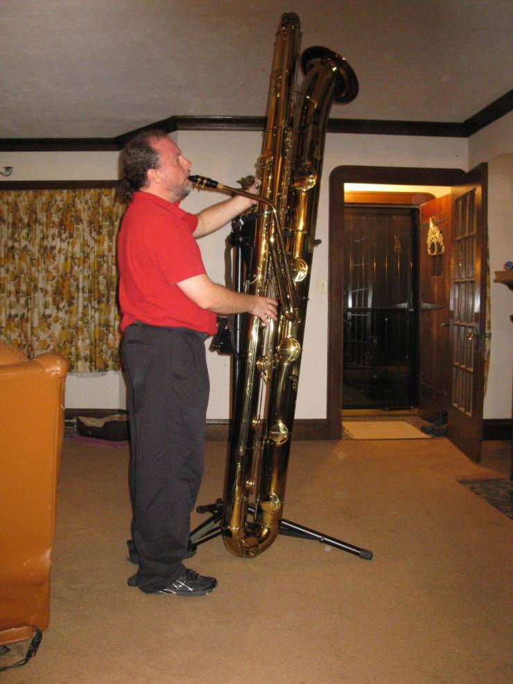 funny random pics - contrabass saxophone
