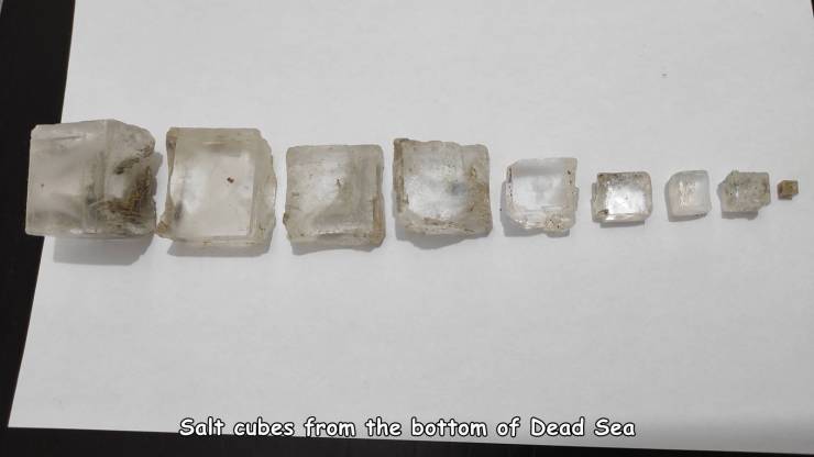 crystal - 3 Salt cubes from the bottom of Dead Sea