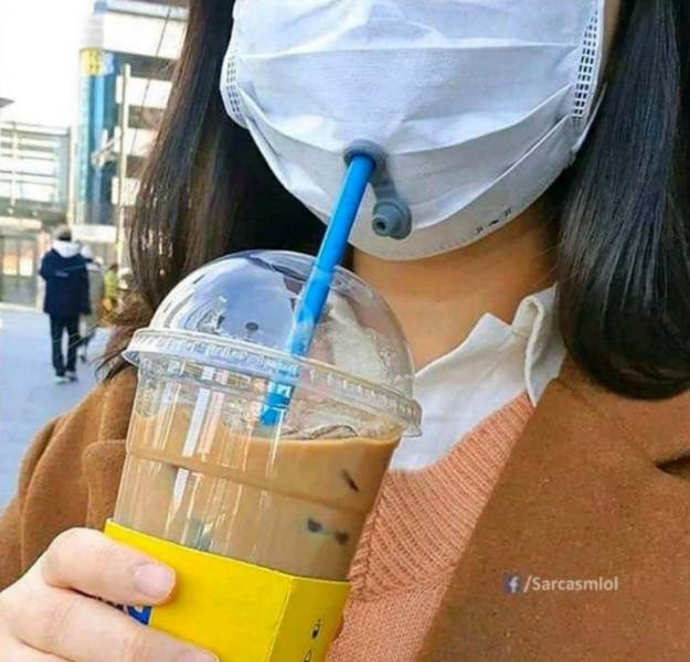 funny random pics - iced coffee mask - fSarcasmlol