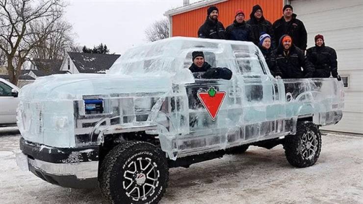 truck made of ice