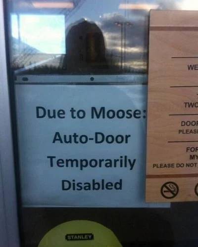 Alaska - We Twc Doof Pleas Due to Moose AutoDoor Temporarily Disabled For My Please Do Not Stanley
