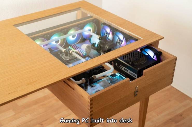 wooden desktop pc - RM1000 Gaming Pc built into desk