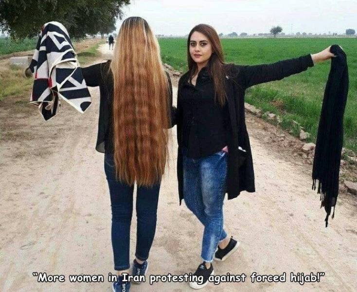 hijab iran protests - "More women in Iran protesting against forced hijab!"