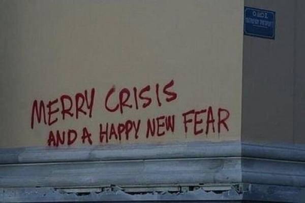 graffiti quotes - Quol Merry Crisis And A Happy New Fear