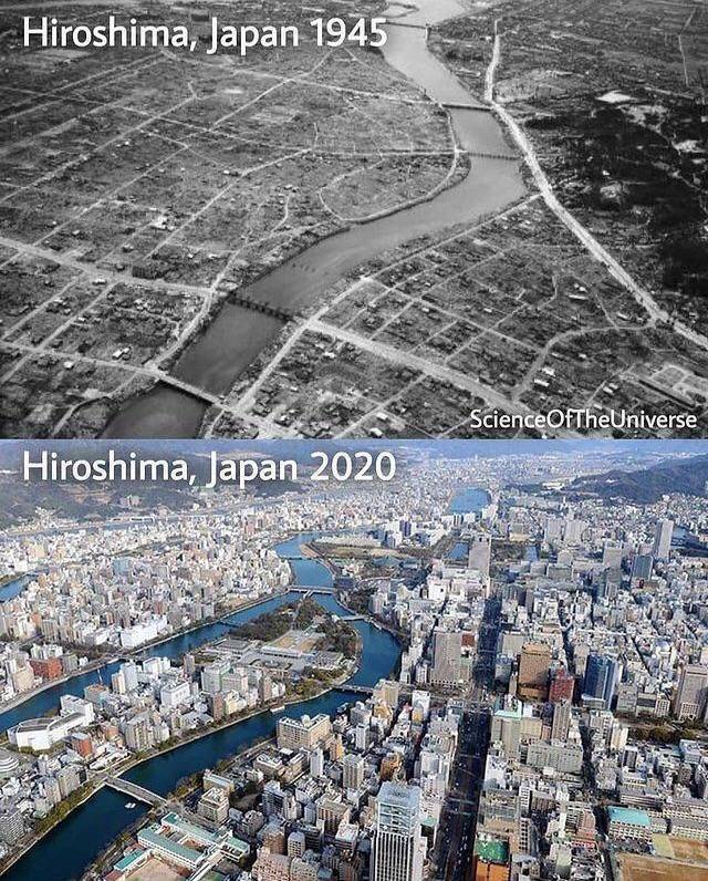 Hiroshima, Japan 1945 ScienceOfTheUniverse Hiroshima, Japan 2020 Petitie
