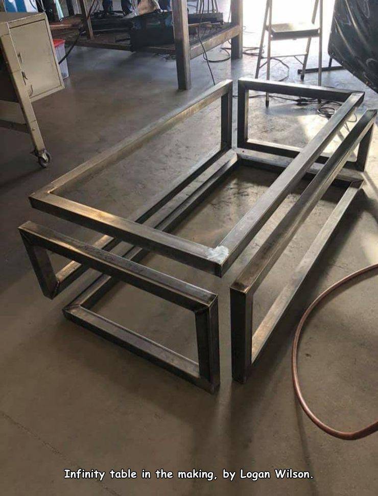 steel - Infinity table in the making, by Logan Wilson.