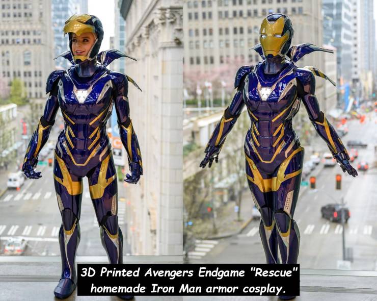 Ce 3D Printed Avengers Endgame "Rescue" homemade Iron Man armor cosplay.