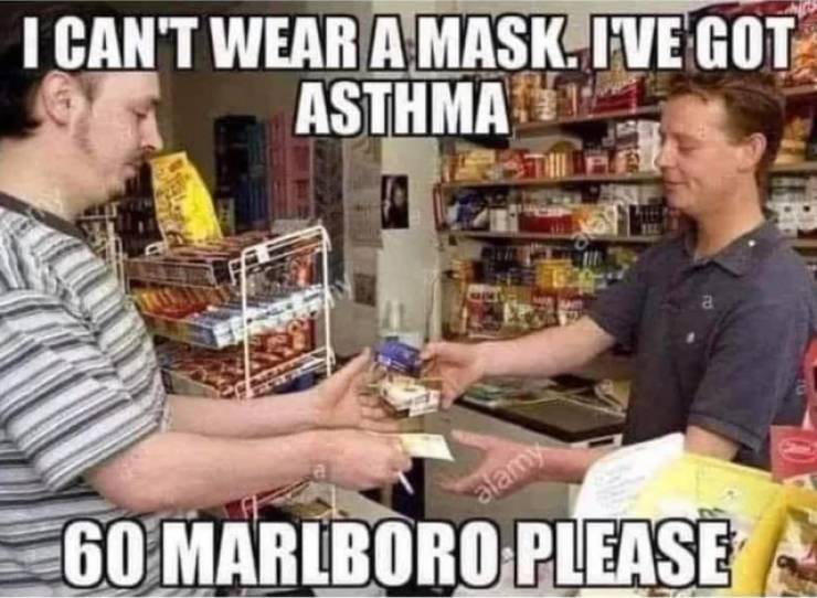 puducherry - I Can'T Wear A Mask. I Ve Got Asthma d@ a Slamy 60 Marlboro Please