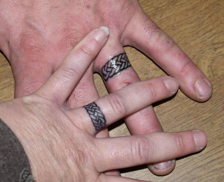 braided ring tattoo