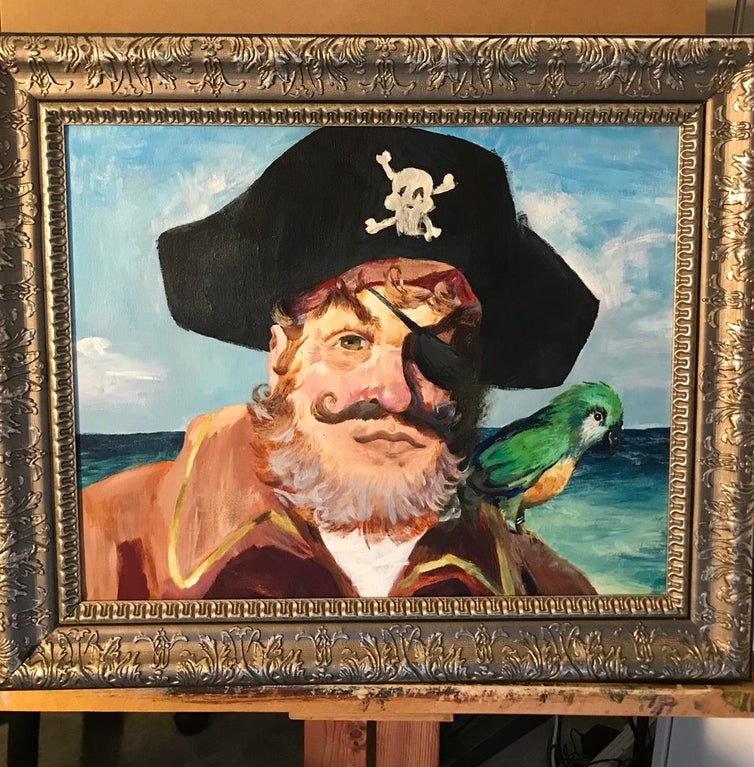 funny pictures - painting pirate spongebob