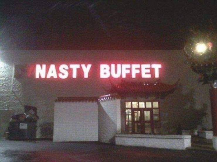 fun random pics - food sign fails - Nasty Buffet