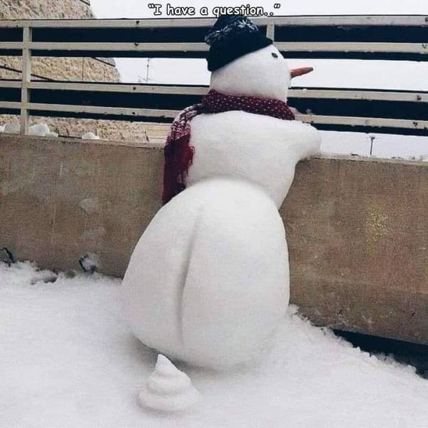 snowman pooping - "I have a question..."