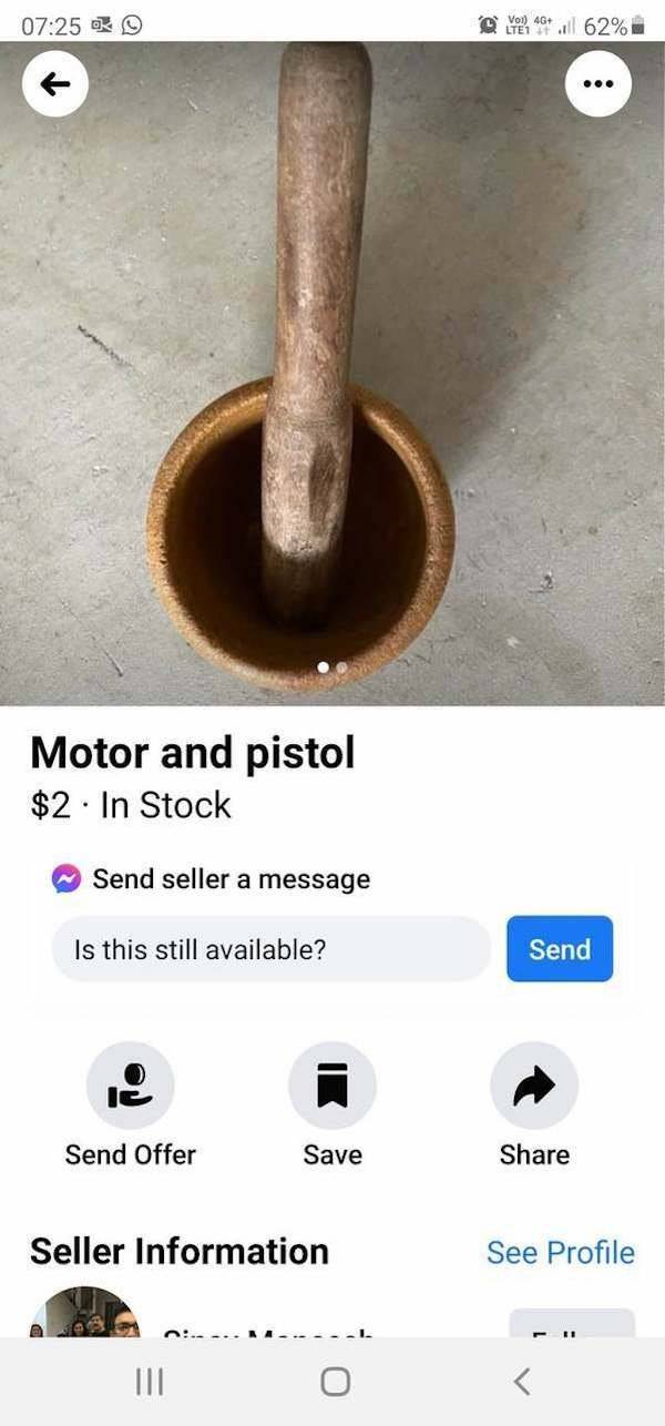 o Vol 4G . 62% ... Motor and pistol $2. In Stock Send seller a message Is this still available? Send Send Offer Save Seller Information See Profile O