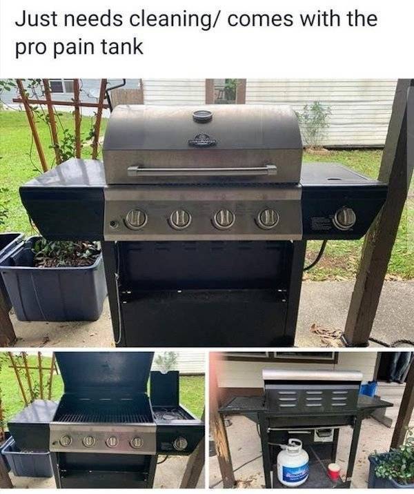 barbecue grill - Just needs cleaning comes with the pro pain tank Ld 00