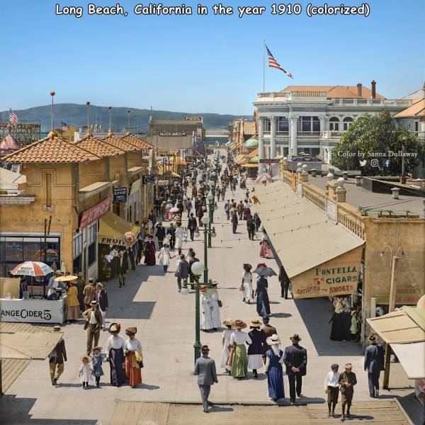 town square - Long Beach, California in the year 1910 colorized Log Ma Color by Sanna Dullaway 0 Be San Vio Tontella 5 Cigars Se Smoker Tesco ANGECIDER5