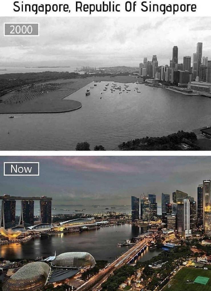 cities then and now - Singapore, Republic Of Singapore 2000 Now