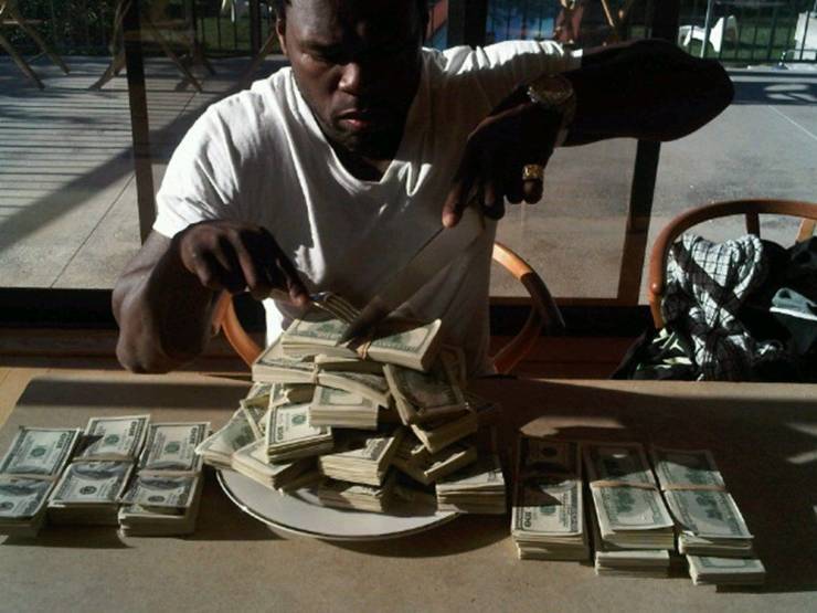 50 cent eating money