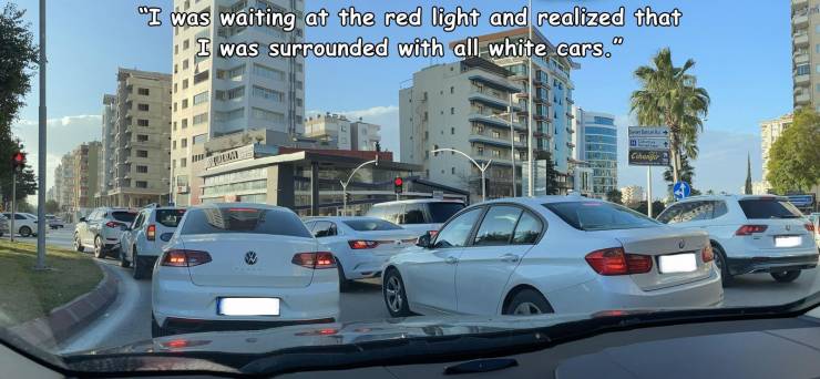 personal luxury car - "I was waiting at the red light and realized that I was surrounded with all white cars.