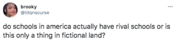 paper - brooky do schools in america actually have rival schools or is this only a thing in fictional land?