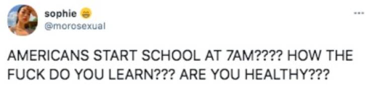 healthy child healthy world - sophie Americans Start School At 7AM???? How The Fuck Do You Learn??? Are You Healthy???