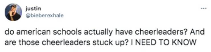 paper - justin do american schools actually have cheerleaders? And are those cheerleaders stuck up? I Need To Know