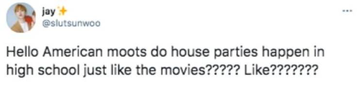 paper - jay Hello American moots do house parties happen in high school just the movies????? ???????