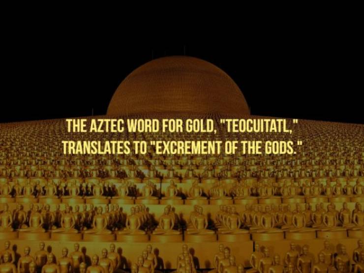 The Aztec Word For Gold, "Teocuitatl," Translates To "Excrement Of The Gods." 29 Pp 902