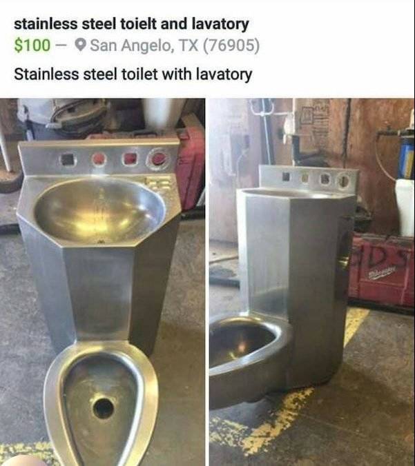 sink - stainless steel toielt and lavatory $100 San Angelo, Tx 76905 Stainless steel toilet with lavatory