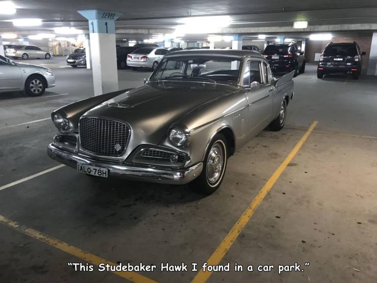 viral pics - personal luxury car - Levez Balo78H "This Studebaker Hawk I found in a car park."