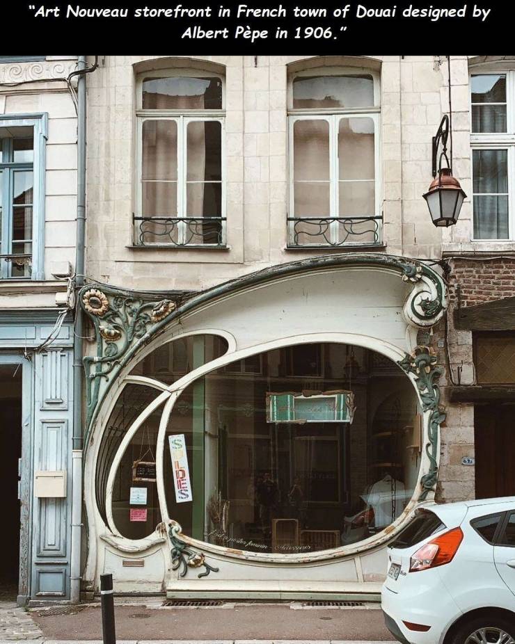 viral pics - window - "Art Nouveau storefront in French town of Douai designed by Albert Ppe in 1906." 7 ow