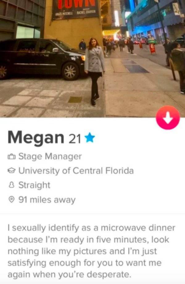 car - Megan 21 Stage Manager University of Central Florida 8 Straight 91 miles away I sexually identify as a microwave dinner because I'm ready in five minutes, look nothing my pictures and I'm just satisfying enough for you to want me again when you're…