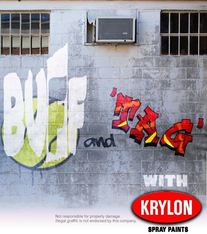 wall - Pne and With Krylon Not responsible for property damage. Illegal graffiti is not endorsed by this company Spray Paints