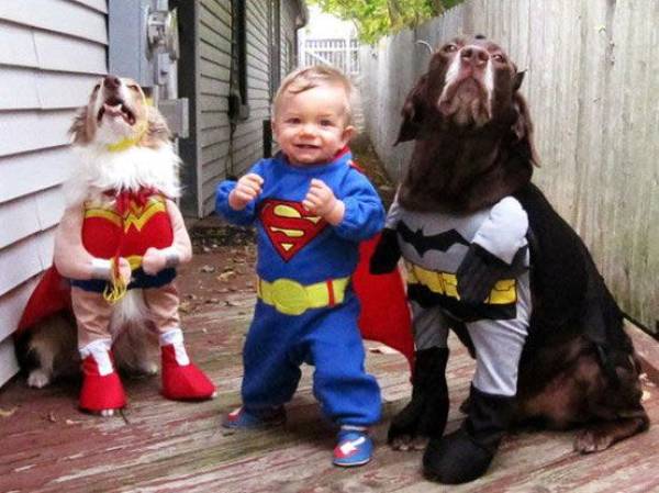 awesome pics - baby and dog costumes