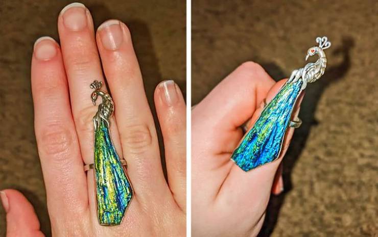 “I present to you all my Vintage Peacock Crystal Ring gifted to me by my best friend! She found it at our local antique mall.”