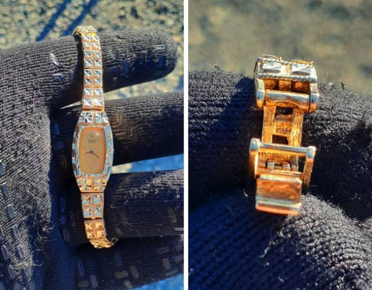 “Found this watch at a flea market. I figured it was worth 5 bucks. Once you pull the movement out, the total weight was 22.1 G. It turned out to be 14-karat gold.”