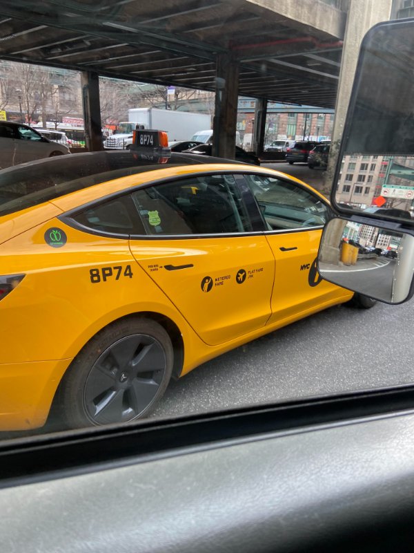 Today I saw my first Tesla Taxi (NYC)