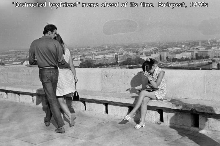 Photograph - "Distracted boyfriend meme ahead of its time. Budapest, 1970s