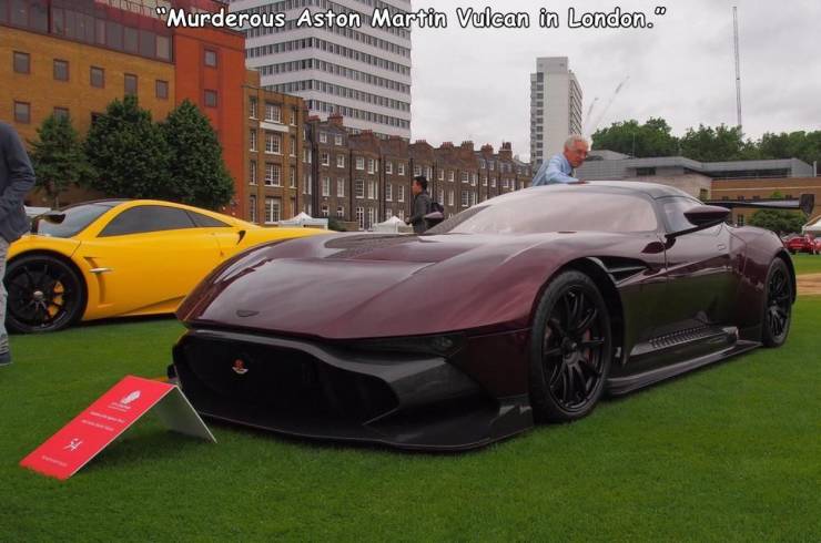 race car - "Murderous Aston Martin Vulcan in London."